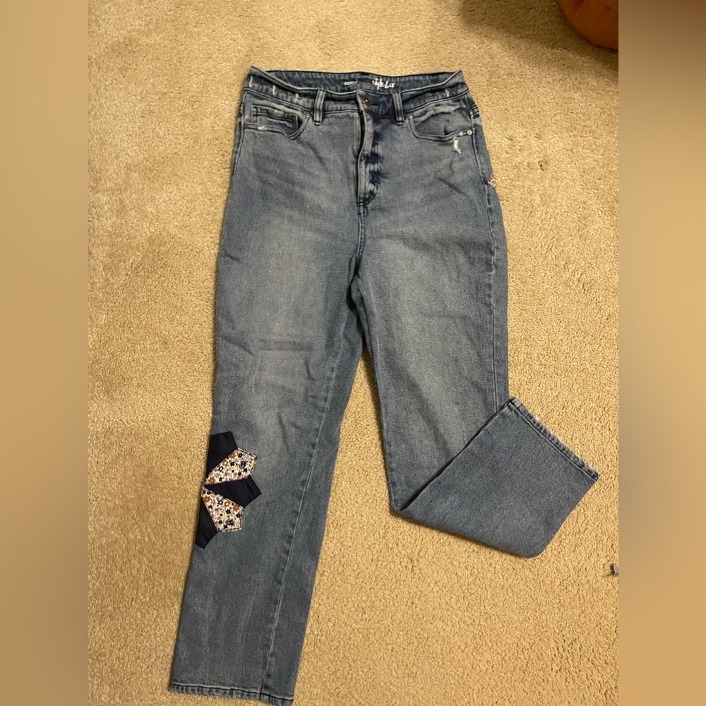 Style & Co ankle quilt patchwork ankle jeans